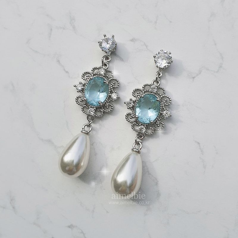 Aqua Jewel Princess Earring - Simple Version (ITZY Yeji Earring)