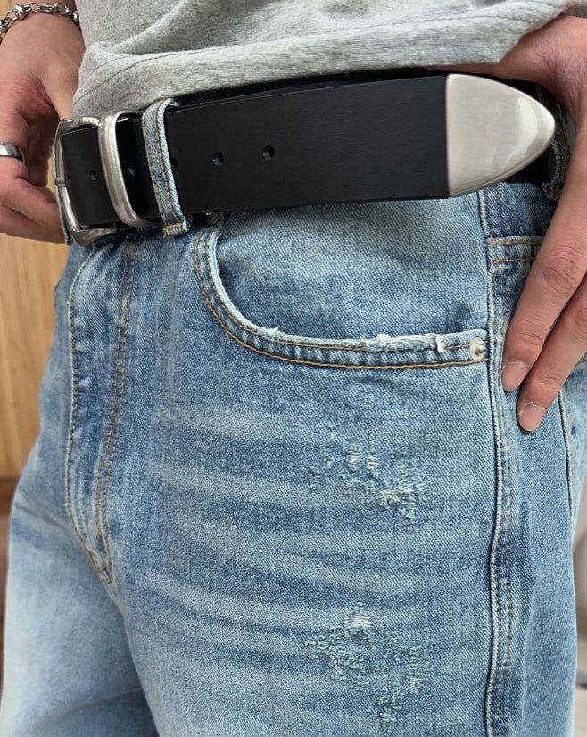 Rot Wide Matte Leather Belt