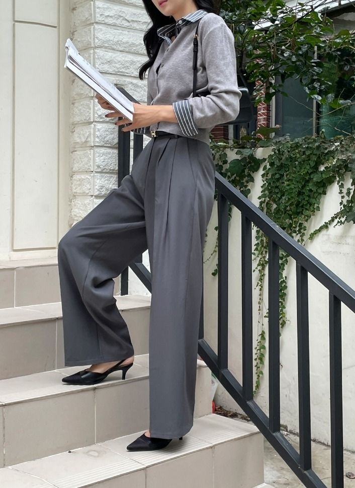 Botel Two Pintuck Wide Slacks