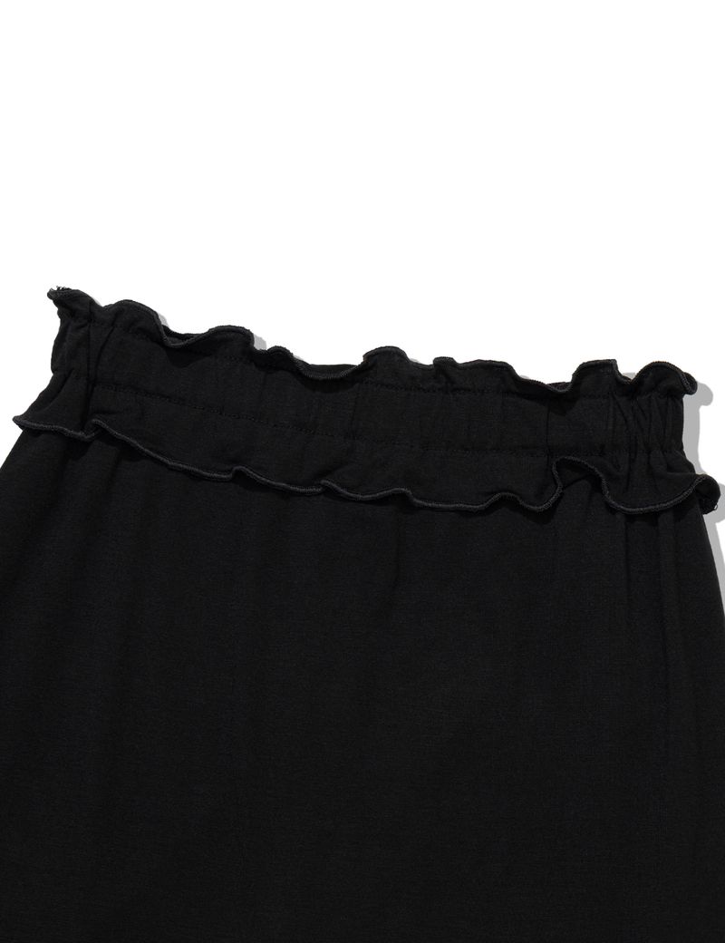 FRILL CAPRI SKIRT PANTS(BLACK)