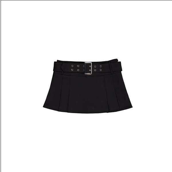 Forusring（フォーラスリング）の「 BELTED MINI SKIRT [BLACK]（Skirts）」