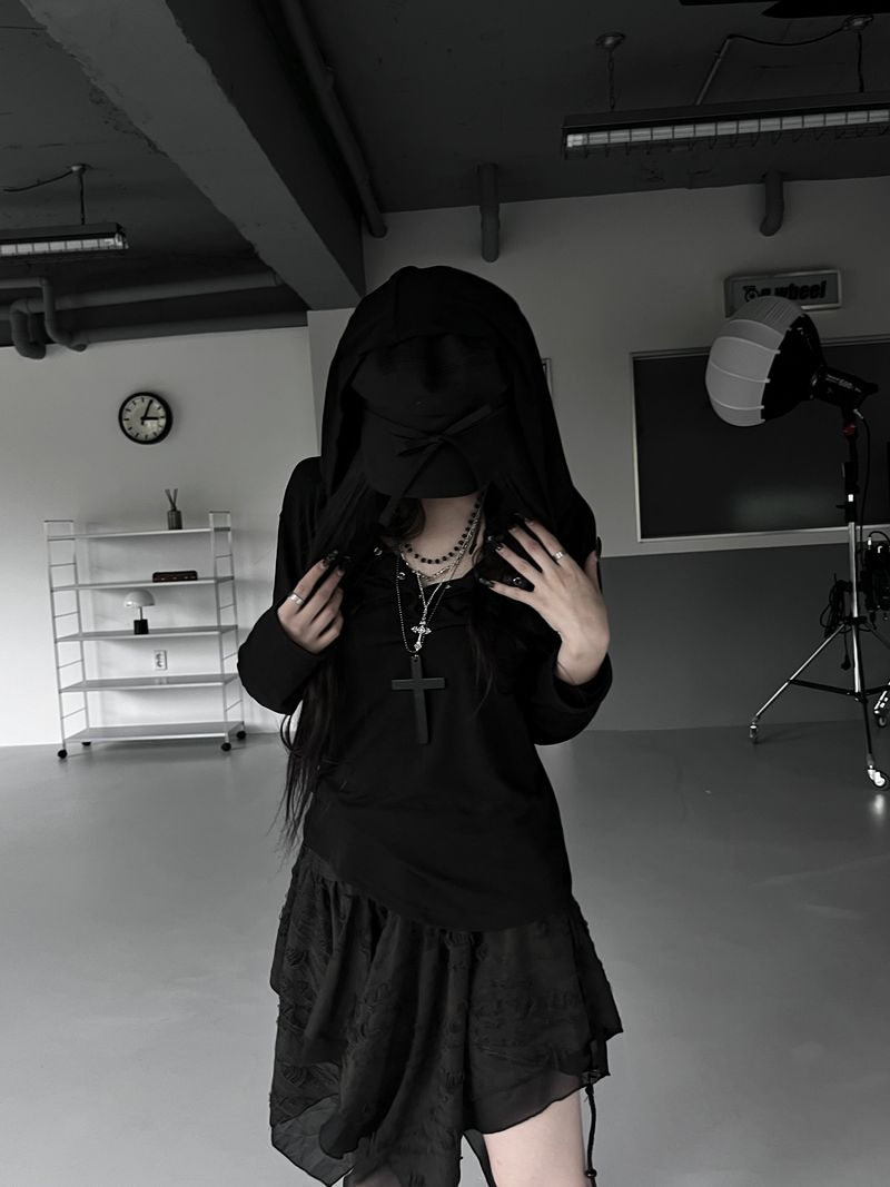 dotto loose-fit snap hoodie T (3color)