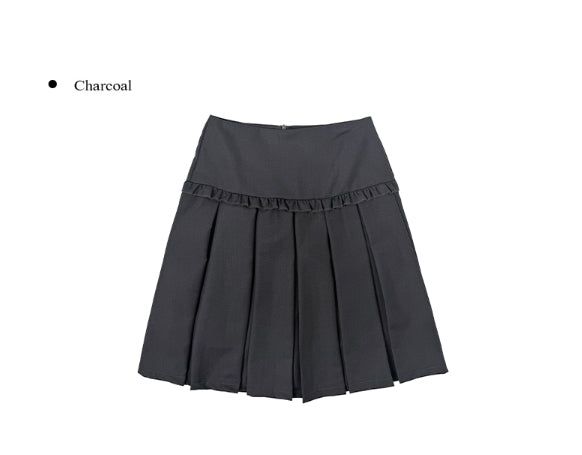 Herin Frill Pleated Midi Skirt