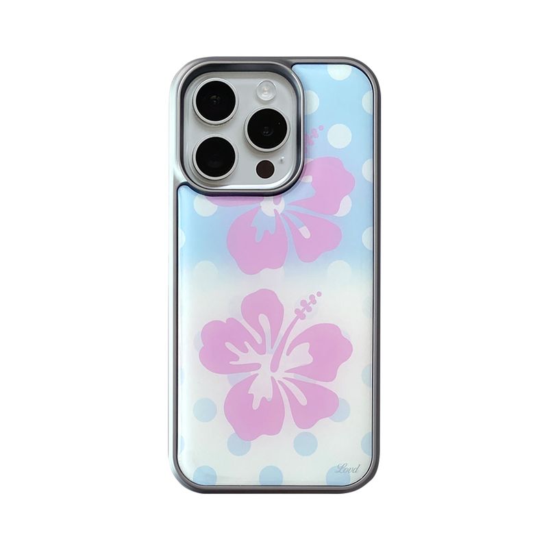 [MADE] HIBI ALOHA PHONE CASE (epoxy silver bumper)
