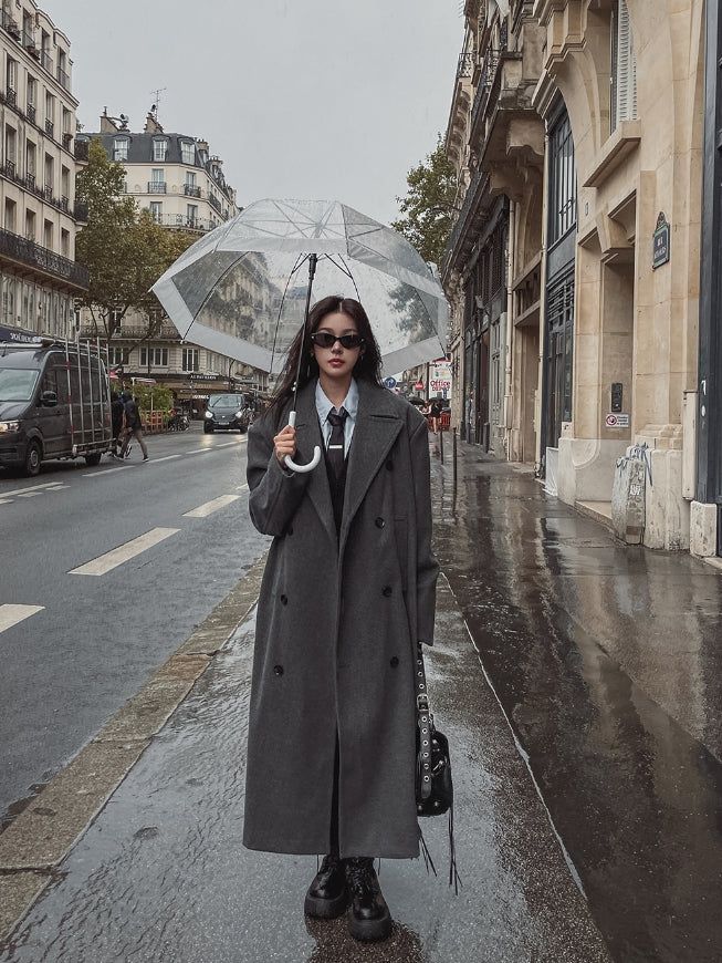 Moi Side Pocket Double Long Coat