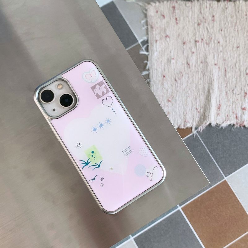 [MADE][Epoxy Silver Bumper Case] Pieces of Spring - Pink