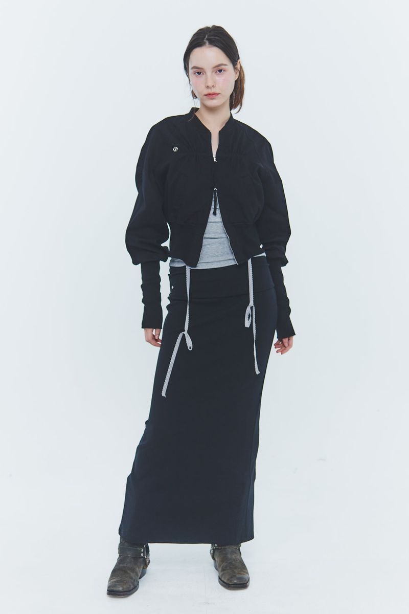 PAIN OR PLEASURE（ペインオアプレジャー）の「SARA SHIRRING JUMPER black（Jackets/Outerwear）」