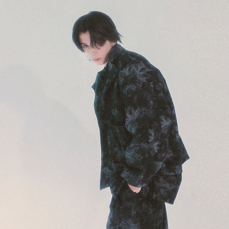 tie-dye crop jacket_black