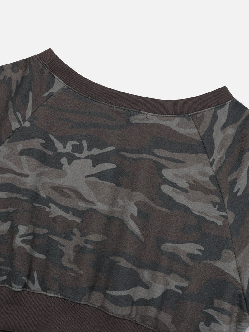 CAMO ONE SHOULDER T-SHIRT