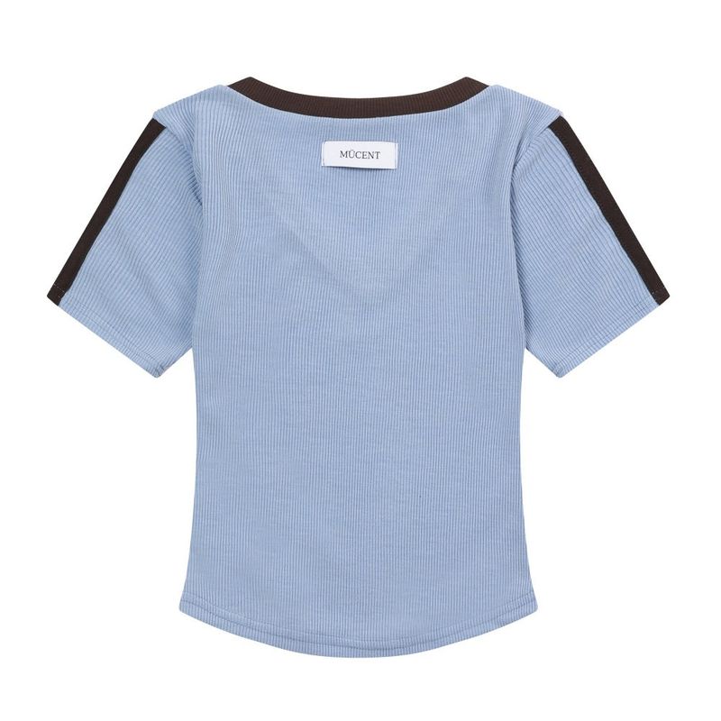 BINDING TRACK LINE HALF SLEEVE T (3COLOR)
