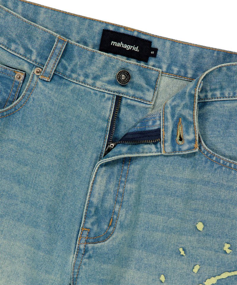 EMB SPLATTER DENIM PANT