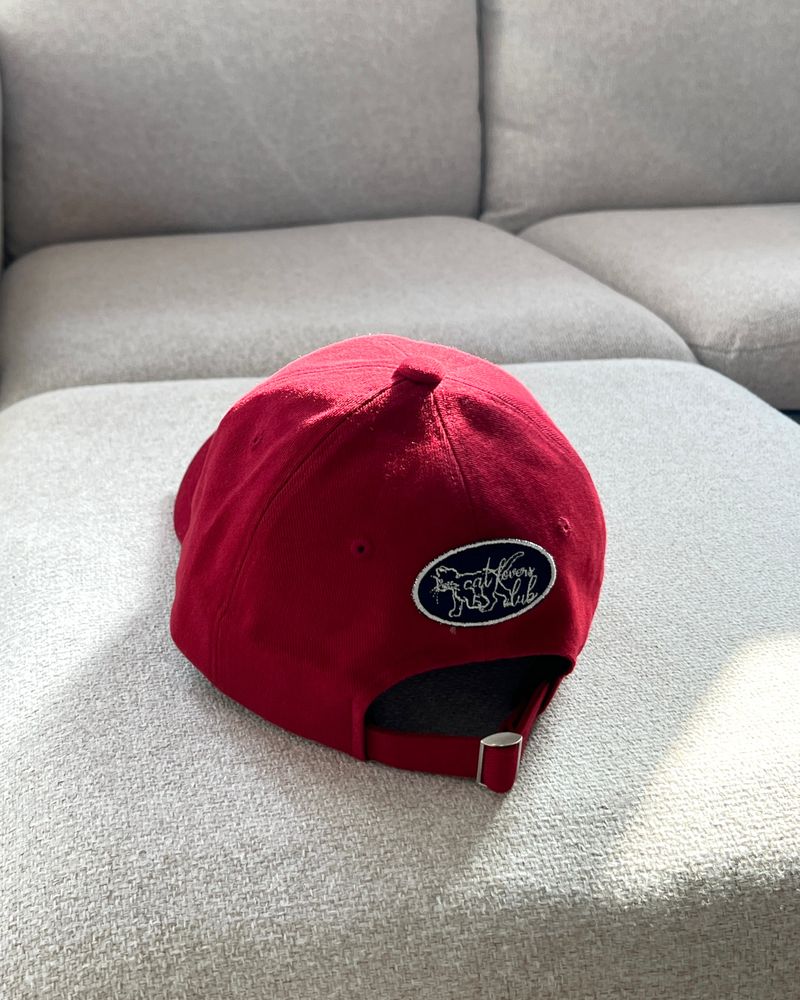 FOR CAT LOVERS RED BALL CAP