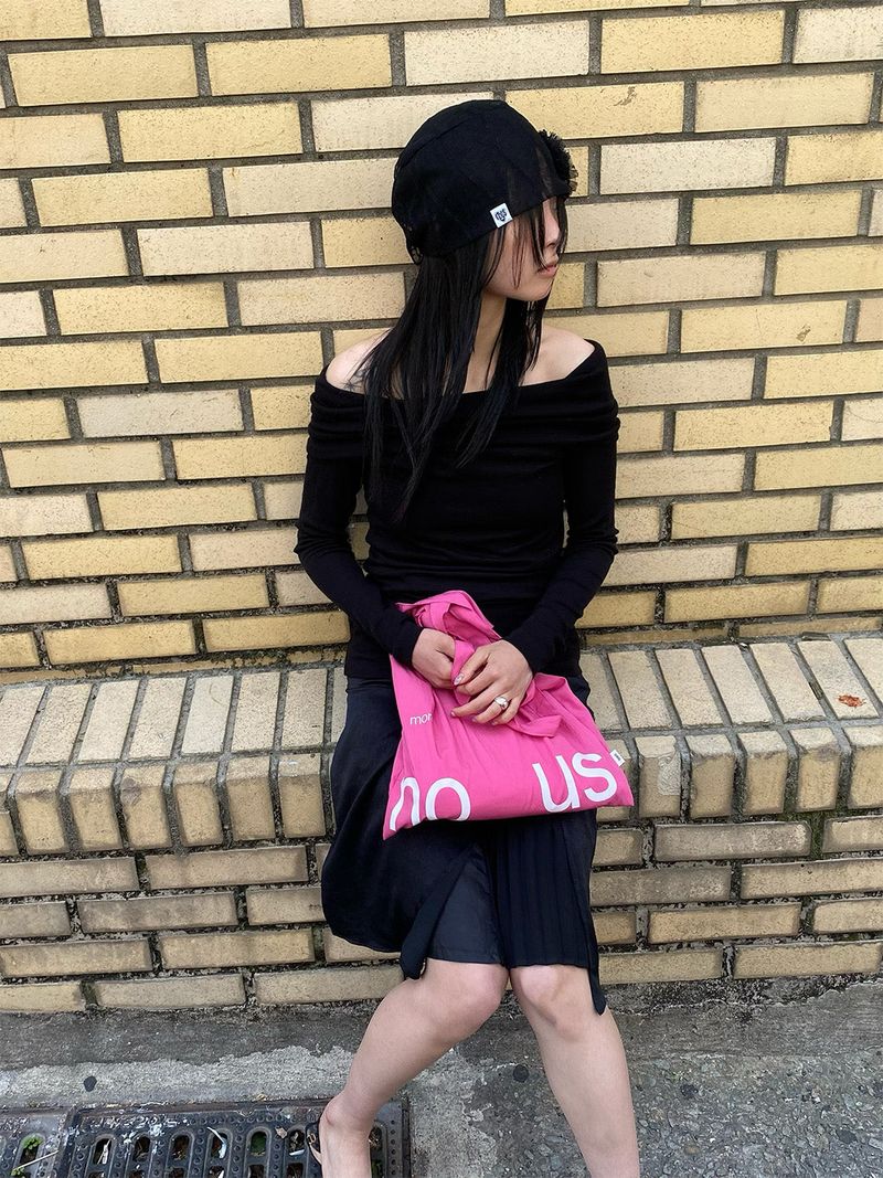 エコ ノーモアバッグ(lime_pink_blue_grey_navy)
