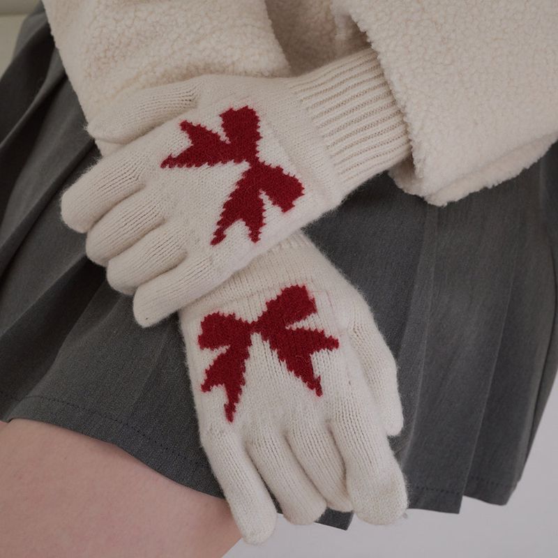 Ribbon Wool Gloves (9 Colors)