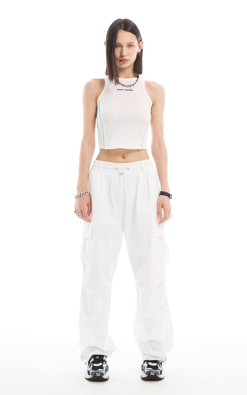 VOLUME CARGO PANTS_WHITE