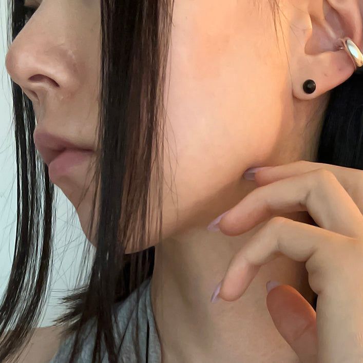 [925silver] オニキスピアス