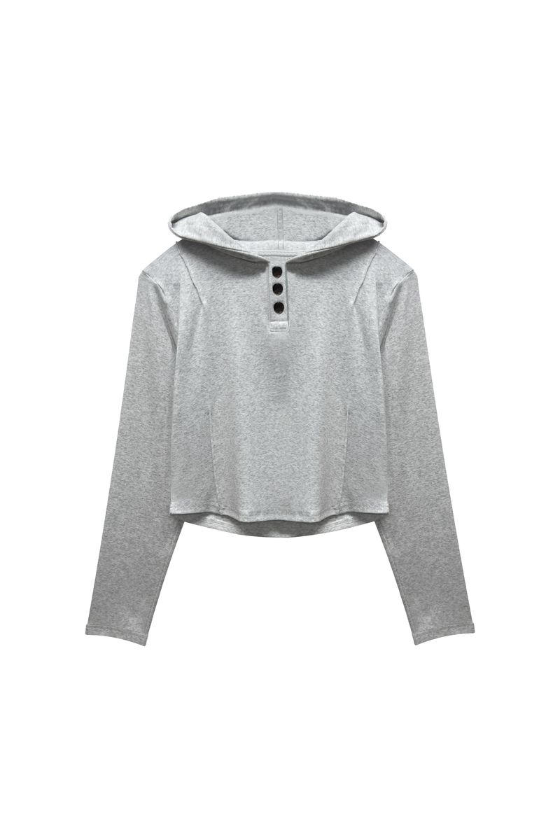 ILLA PPINTUCK HOODIE / WHITE-MELANGE