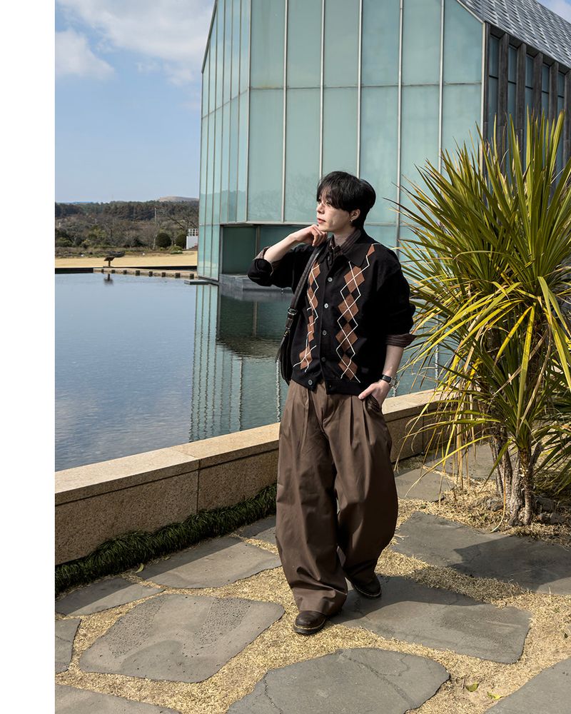 Thebel Argyle Knit Cardigan
