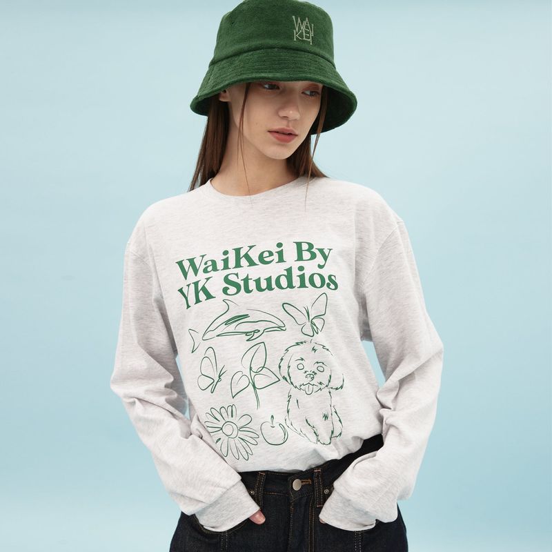 WaiKei(ワイケイ)の「Spring graphic long sleeve tshirts(Tops)」