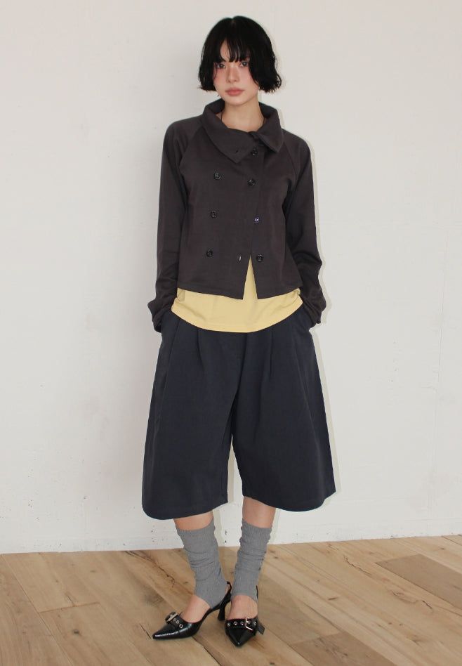DOUBLE HIGH-NECK CARDIGAN