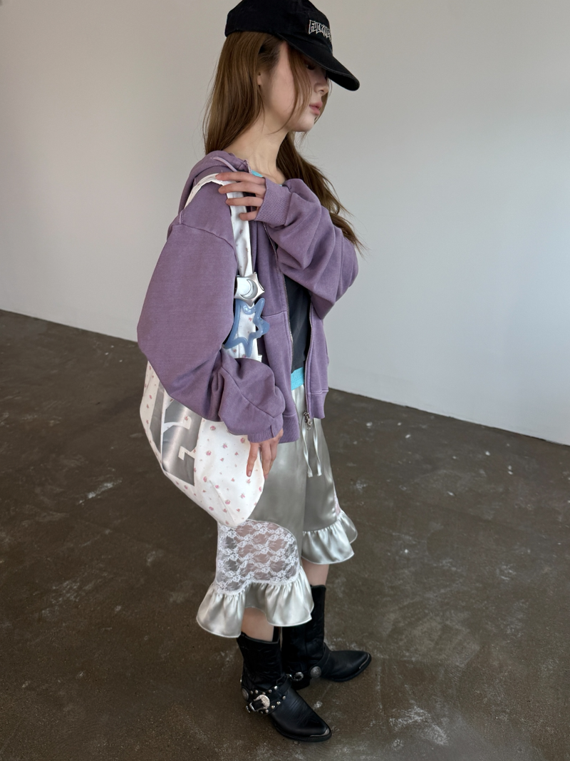 pigment crop hood zip up 