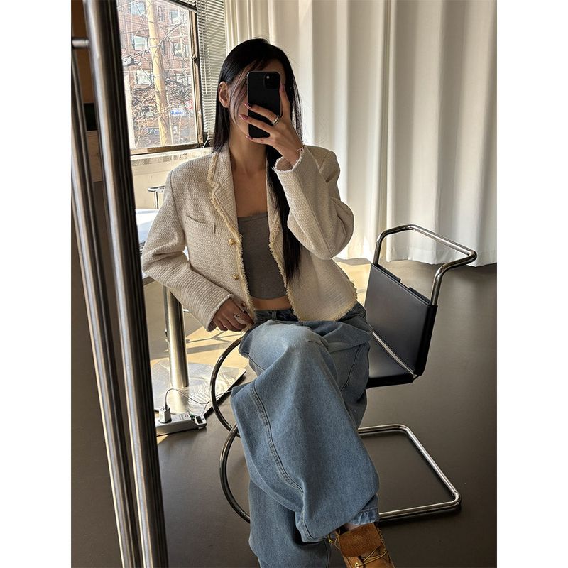 [S/S] Tail cutting tweed jacket(2color)