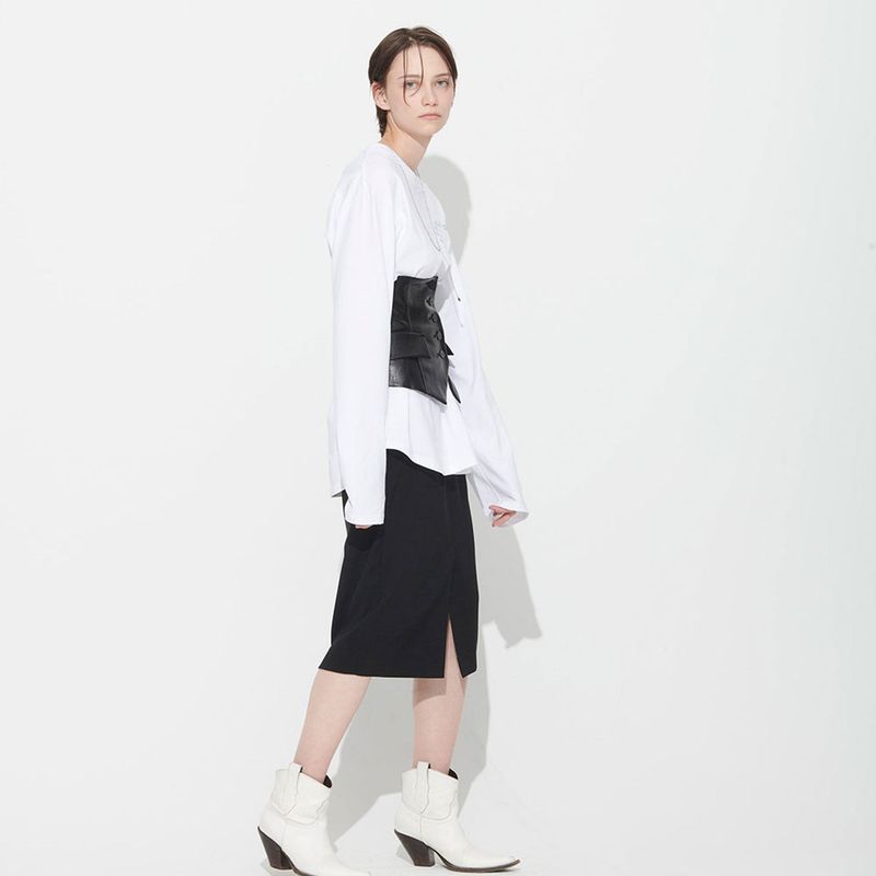  BONNIE BLOCK SKIRT, CHARCOAL