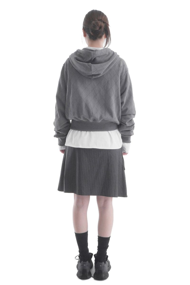 BELTED UNBAL STRIPE SKIRT