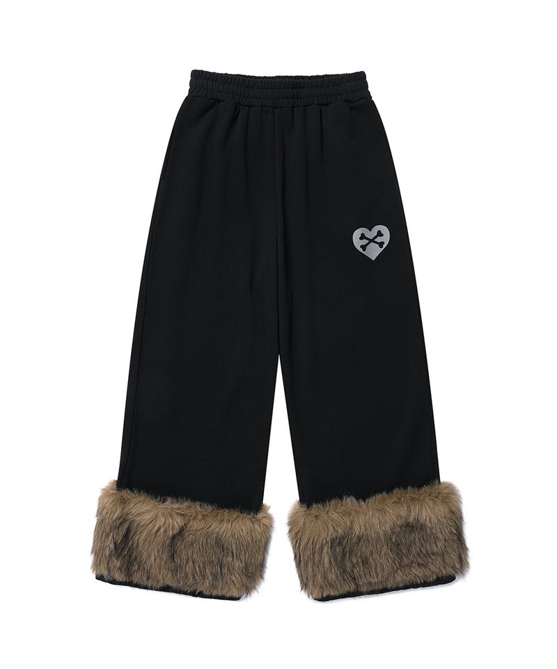 FUR KITTEN WIDE SWEAT PANTS BLACK(CV2GFFPA00A)