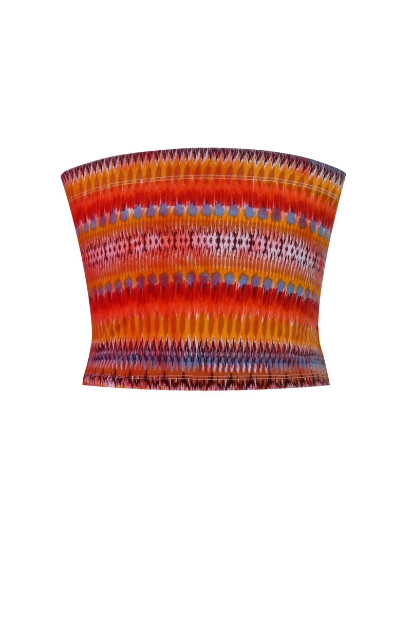Ethnic crop tube top (orange)