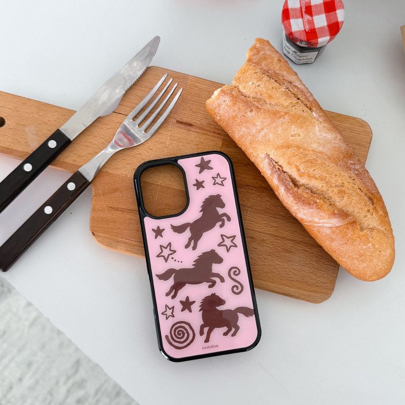 Kindablue（カインダブルー）の「[MADE] ポニーグロッシーグラスバンパーケース (ピンク)（スマホグッズ/小物）」