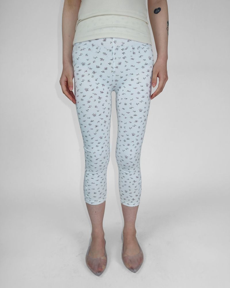 FLOWER BUTTON MIDI LEGGINGS