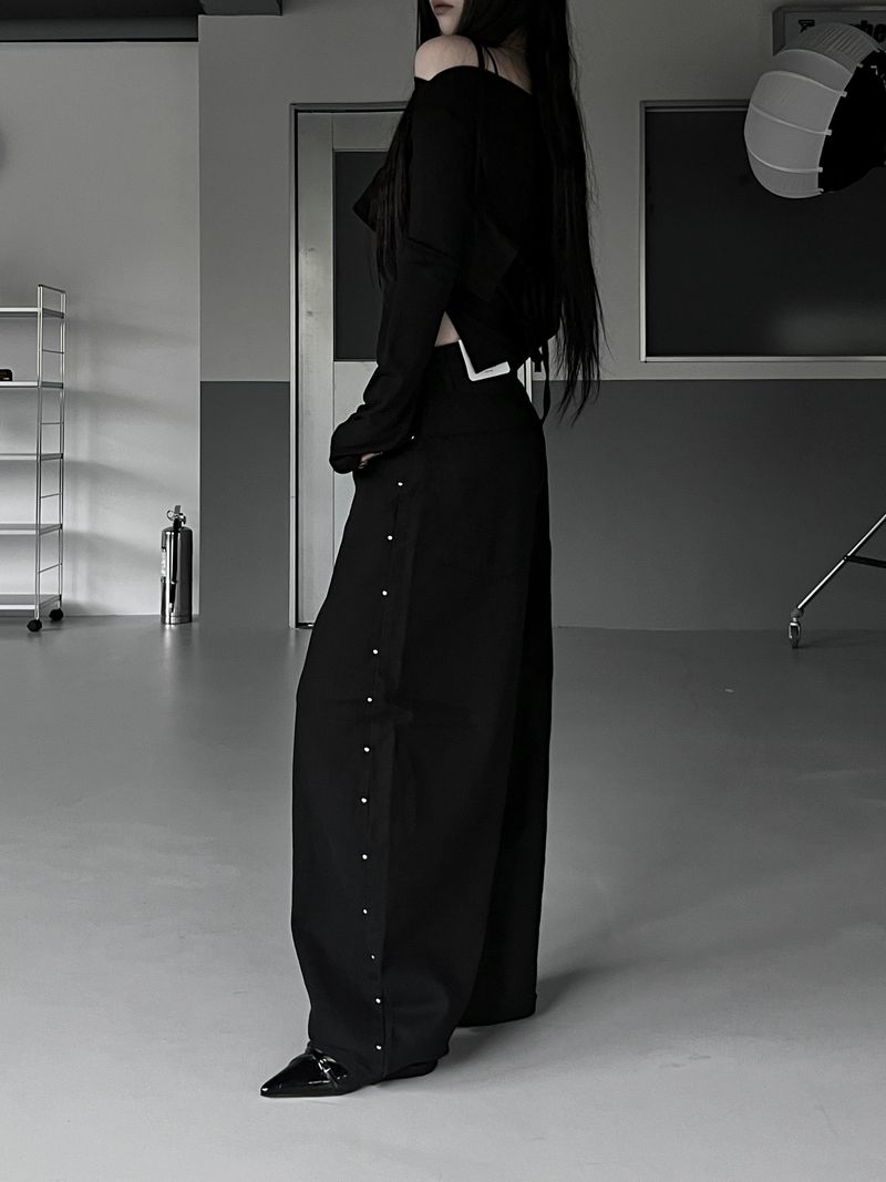 studded balloon wide pants (2color)