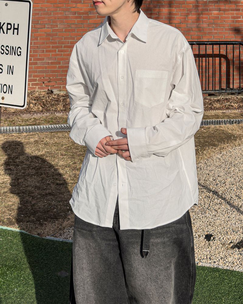 Formal Cotton Washed Oversized Shirt