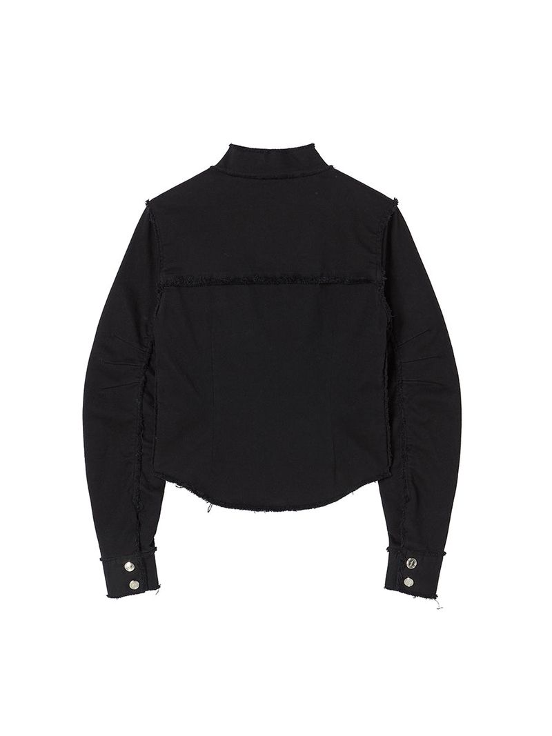 EYELET COTTON JACKET BLACK