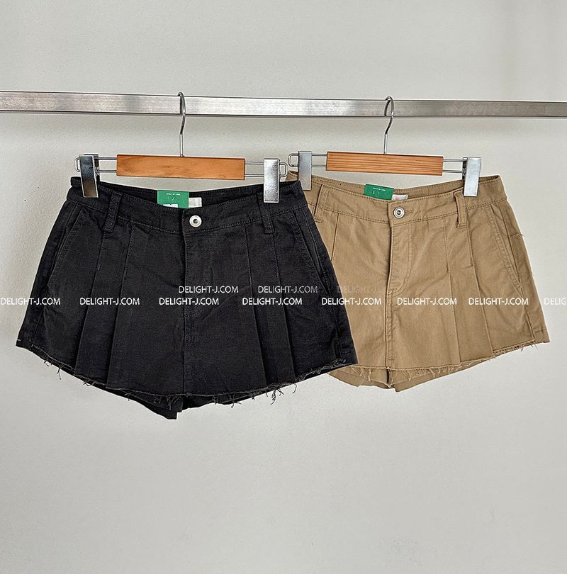 Low-rise pleats skirt pants