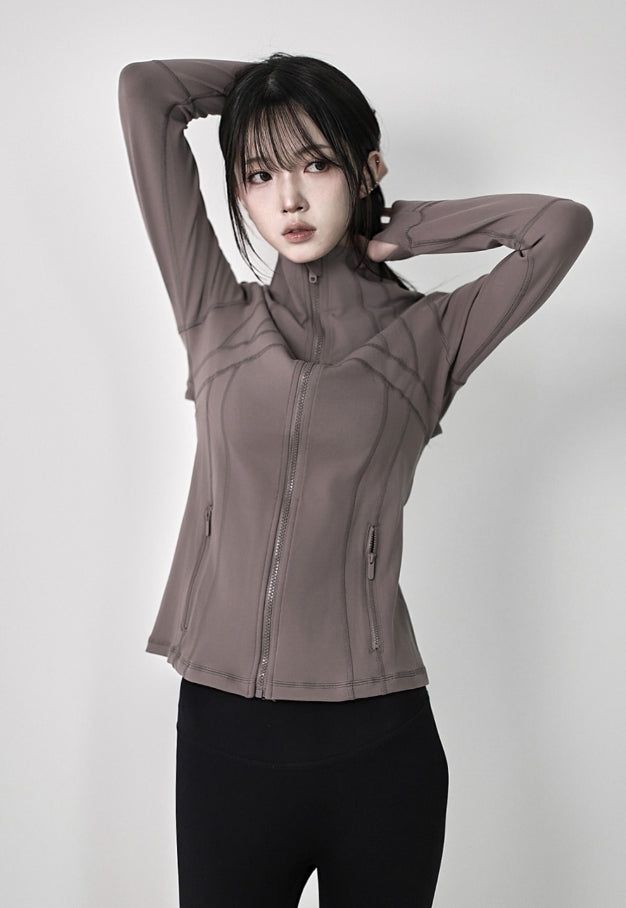 26SS★ [ EEUN MADE ] Layer velvet zip-up