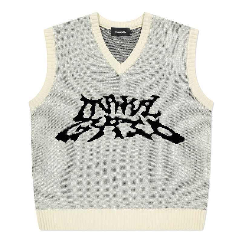mahagrid（マハグリッド）の「TRIBAL LOGO KNIT VEST（Tops）」