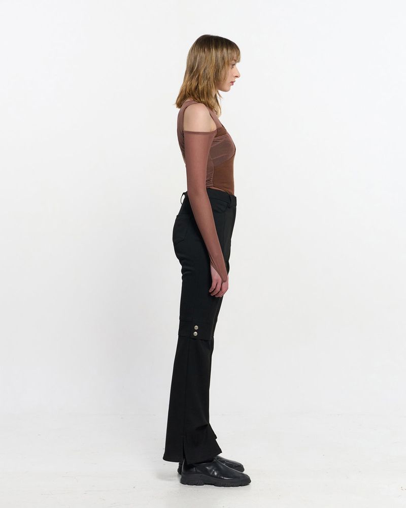 In&Out Knitted Top _  BROWN