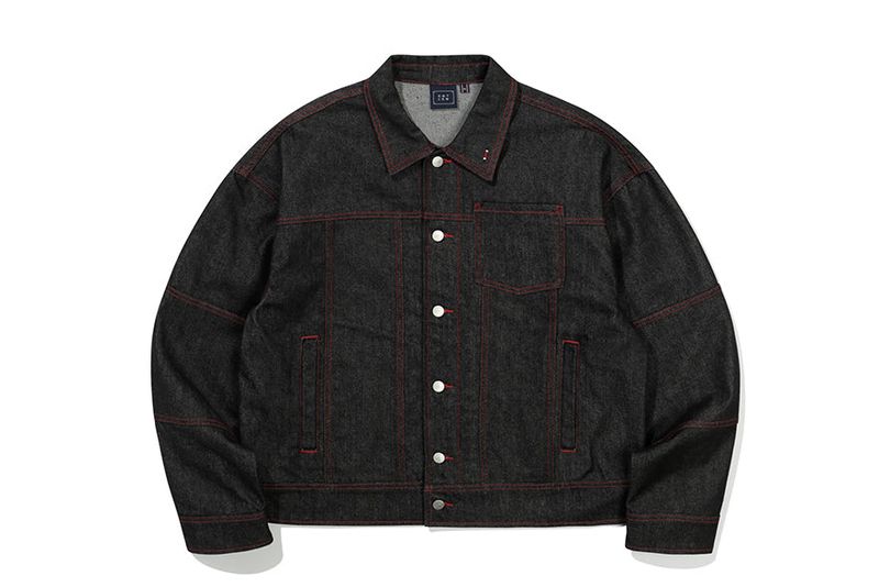 STITCH DENIM TRUCKER JACKET_BLACK