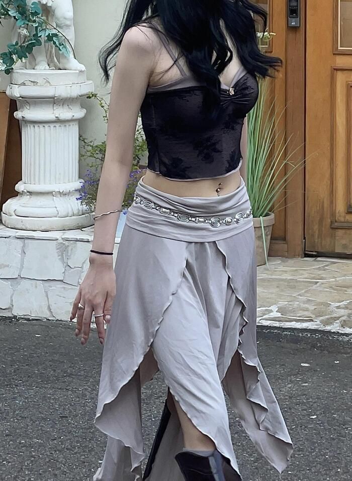 Bella Shirring Unbalance Skirt