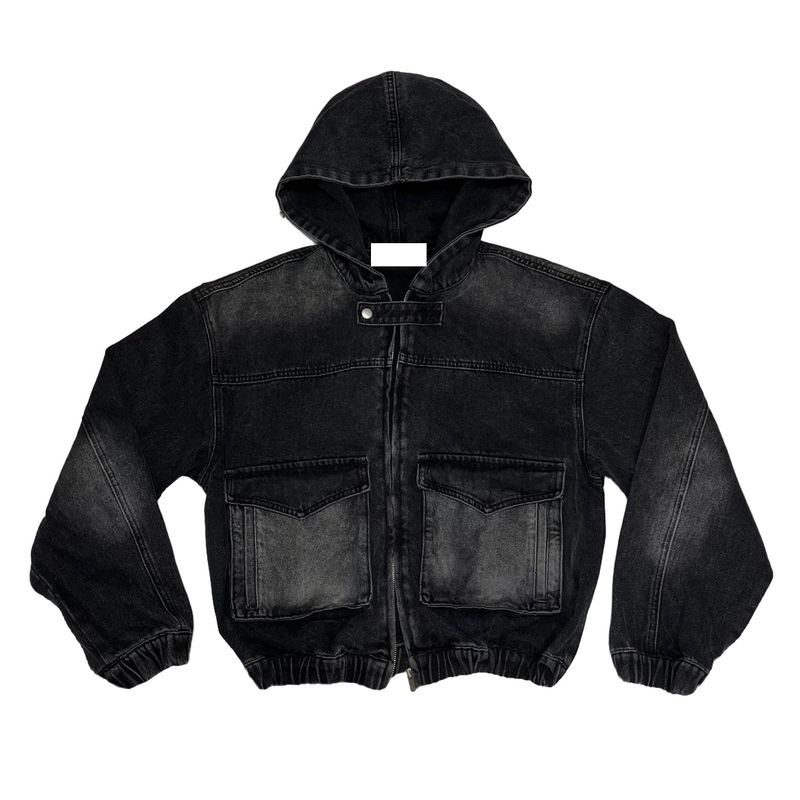 Denim hood jacket
