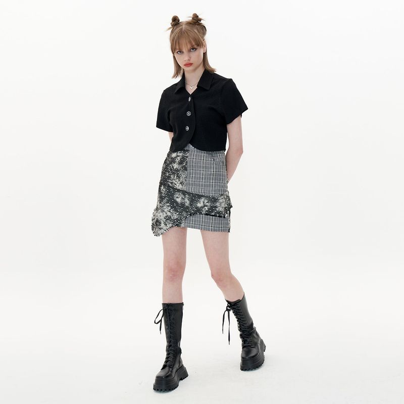 Frill Skirt [Tie-dye check]