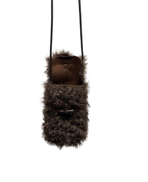 Chewy Shearling Fur Toggle Crossbody Bag
