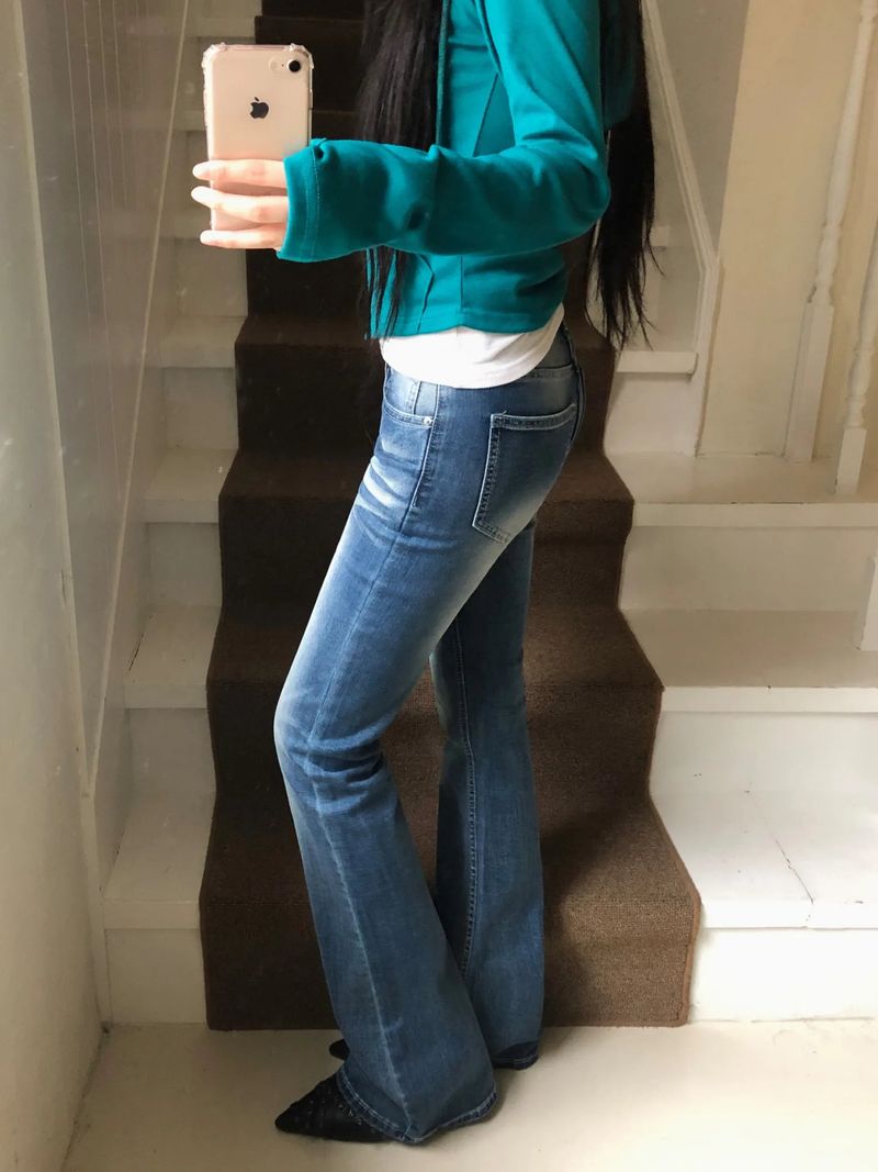 Devan Cat Washed Bootcut Denim Pants