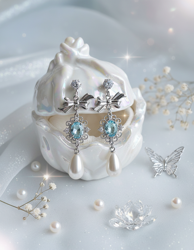 [IVE Wonyoung, Rei Earrings] Aqua Jewel Princess Earring - Fancy Version