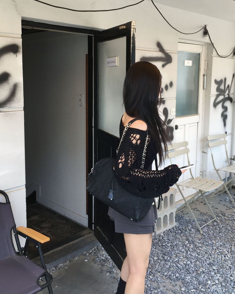 Eyelet low skirt pants