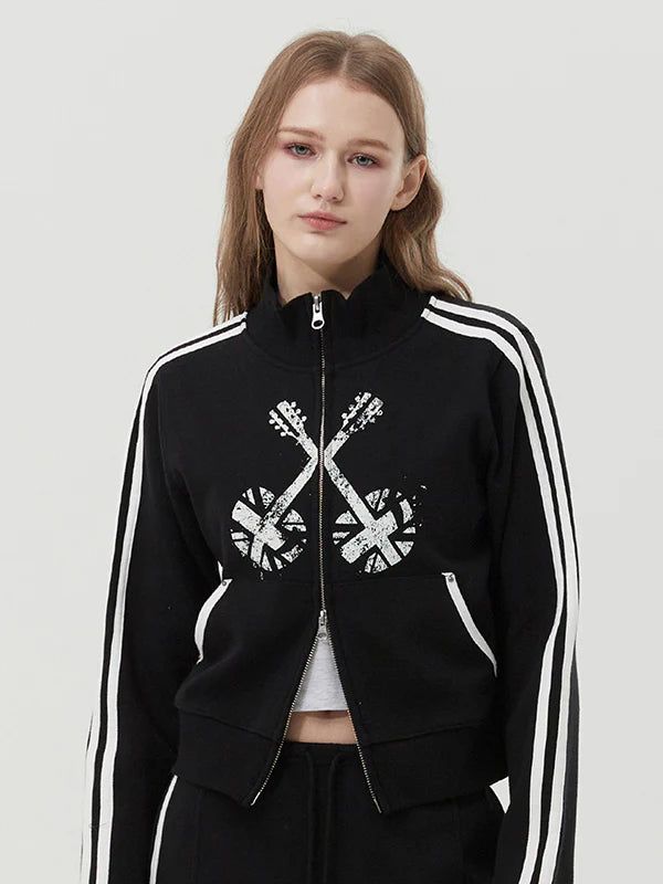 KIRSH（キルシー）の「UNION JACK JERSEY ZIP UP - BLACK（Tops）」