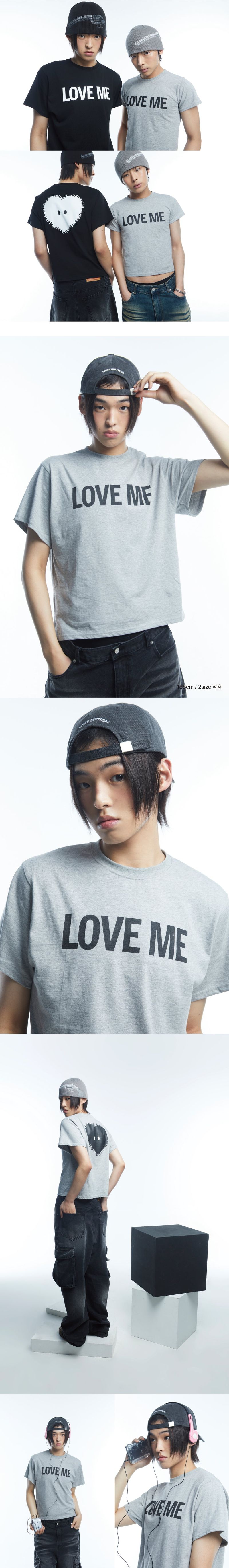 LOVE ME Half T-shirt GREY