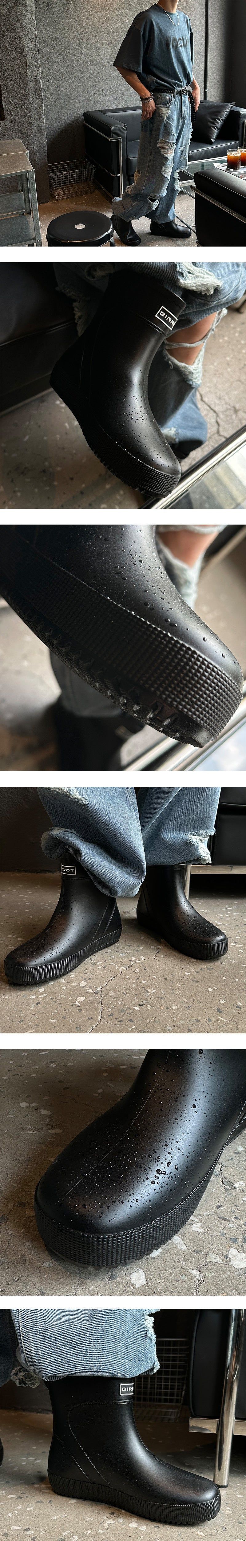 [HANDMADE] Round toe rain boots (250-280)